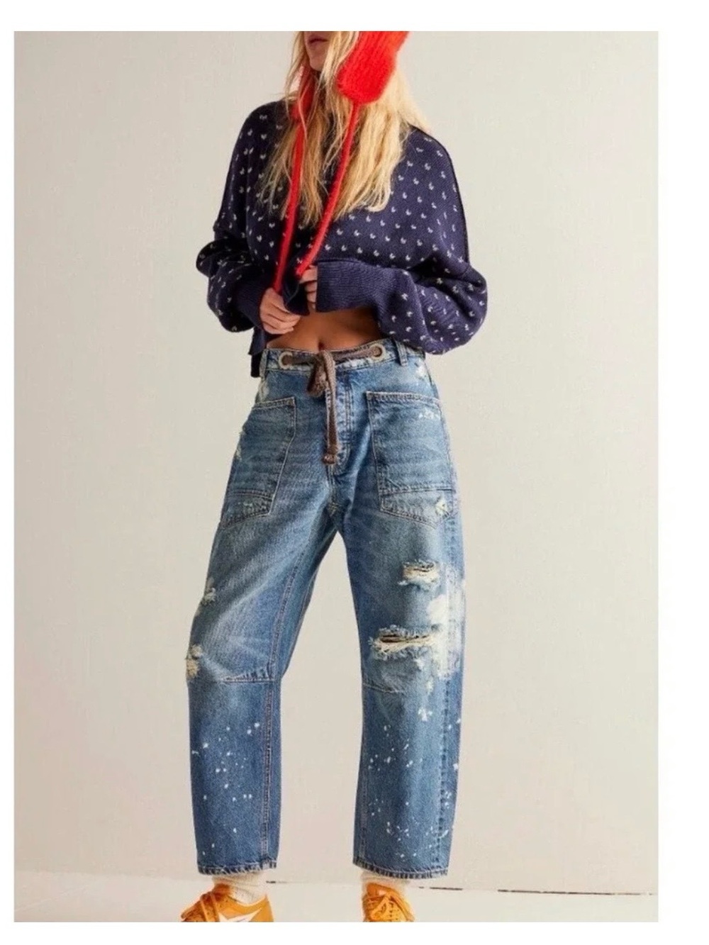 We The Free  low slung moxie barrel jeans